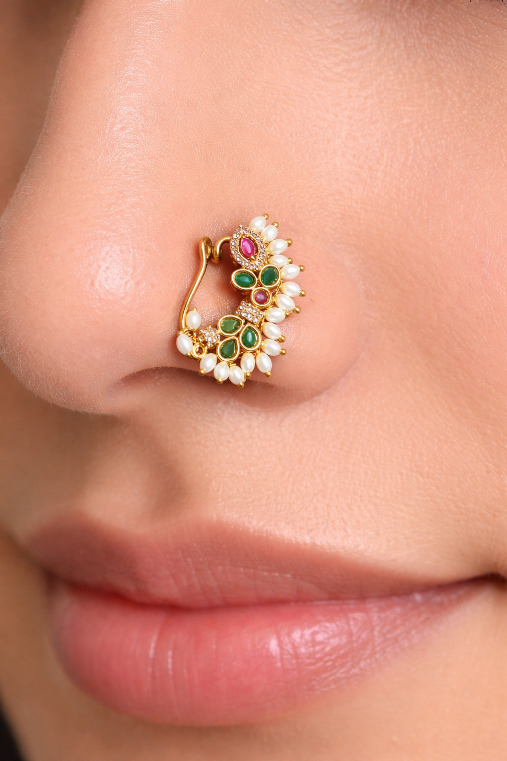 Luméra Luxury Jewelry - Elegant Gold Nose pin Design