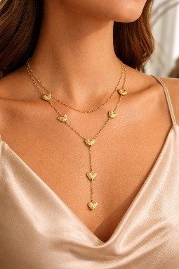 Double Layer Heart Shape Necklace | Lumera Double layer heart shape necklace set by Lumera