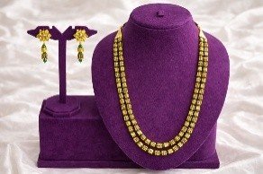 Green Square Mani Necklace – Gold Layered Traditional Necklace Set | Luméra Gold green square mani layered necklace – Luméra