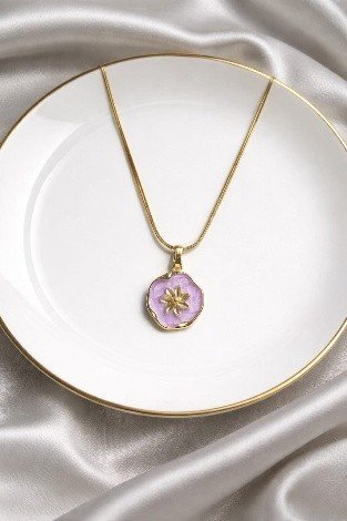 Royal Pendant Chain Lavender | Lumera Gold lavender royal pendant chain by Lumera