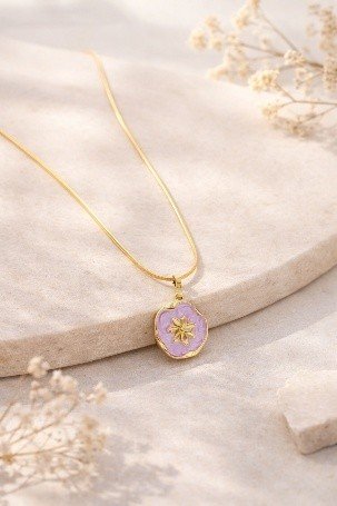 Royal Pendant Chain Lavender | Lumera Gold lavender royal pendant chain by Lumera