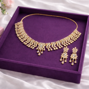 White fancy diamond choker necklace by Lumera